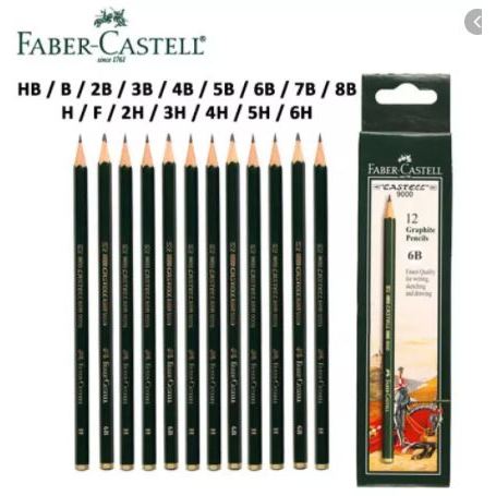FABER-CASTELL 119008 - Bleistift Castell 9000, Härtegrad 8B, 1 Stück