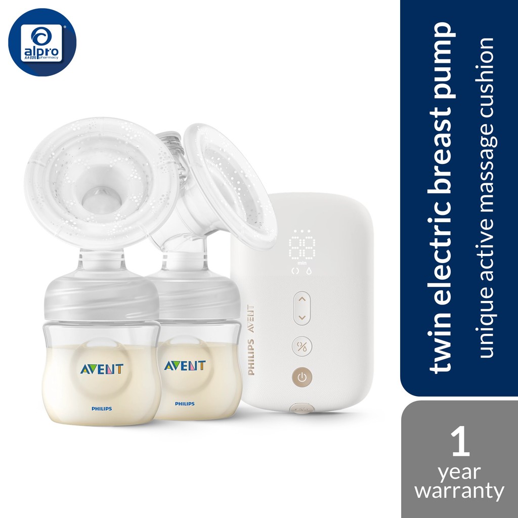 Philips Avent Unique Active Massage Cushion Twin Electric Breast Pump ...
