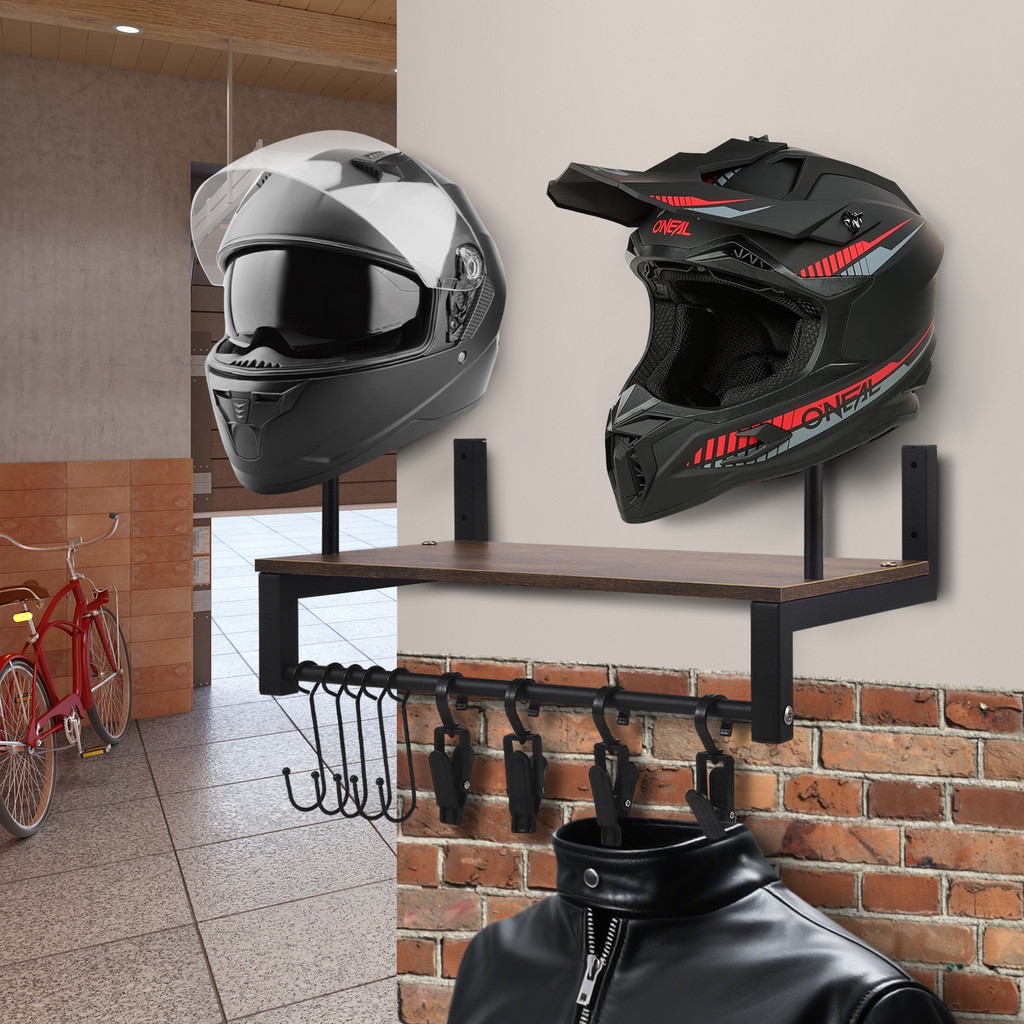 ⚡️Local Delivery⚡️ Helmet Rack Wall Mount, Motorcycle Helmet Rack Shelf ...