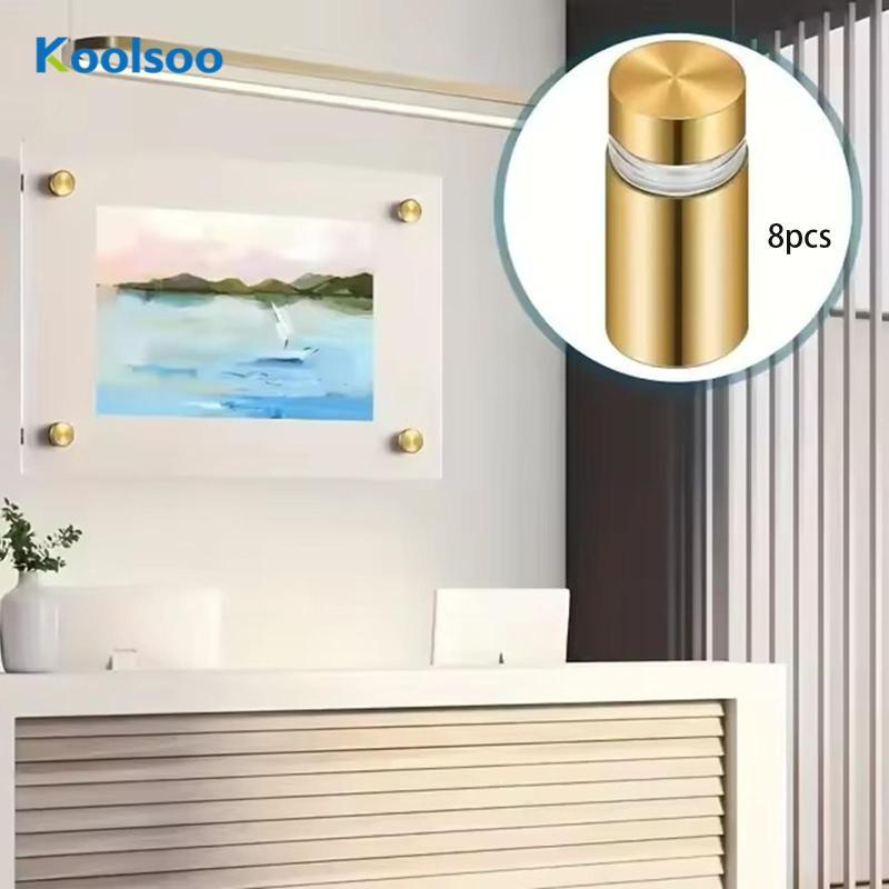 [Koolsoo] 8 Pieces Sign Standoff Screws Hardware Fixing Metal Wall ...