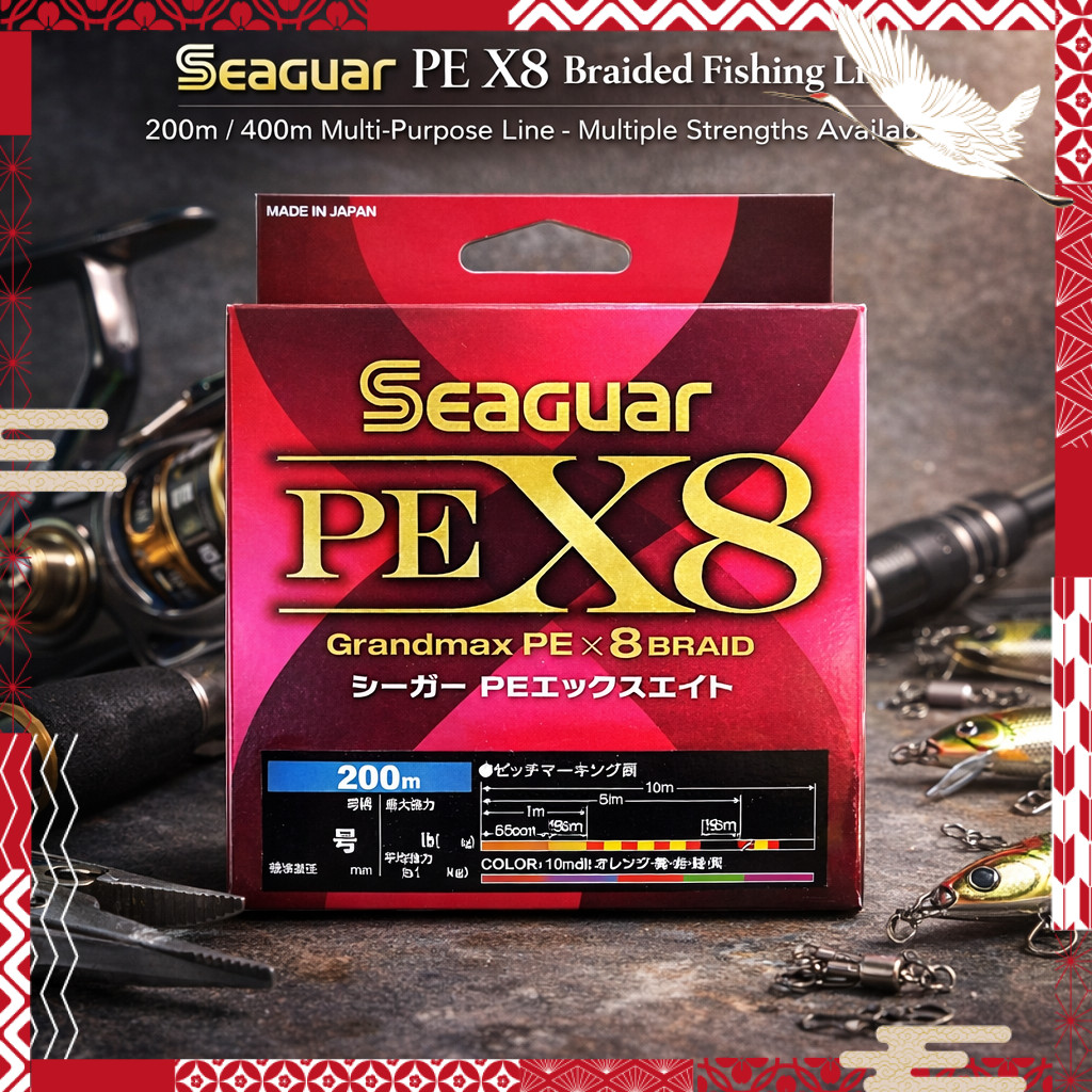 Seaguar PE X8 Braided Fishing Line – 200m / 400m Multi-Purpose Line ...