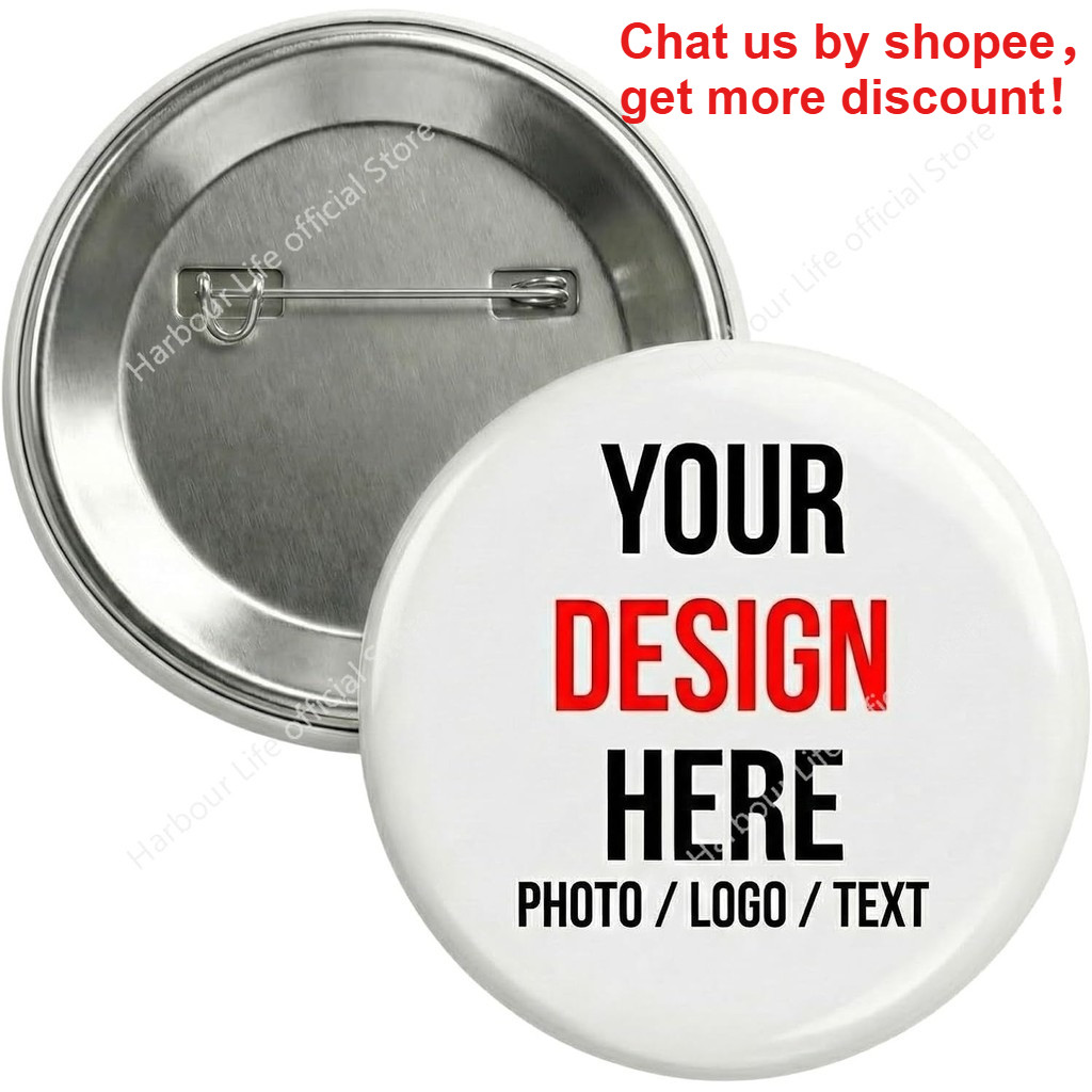 Custom Print Button Badge Pin Button Badges | Shopee Malaysia