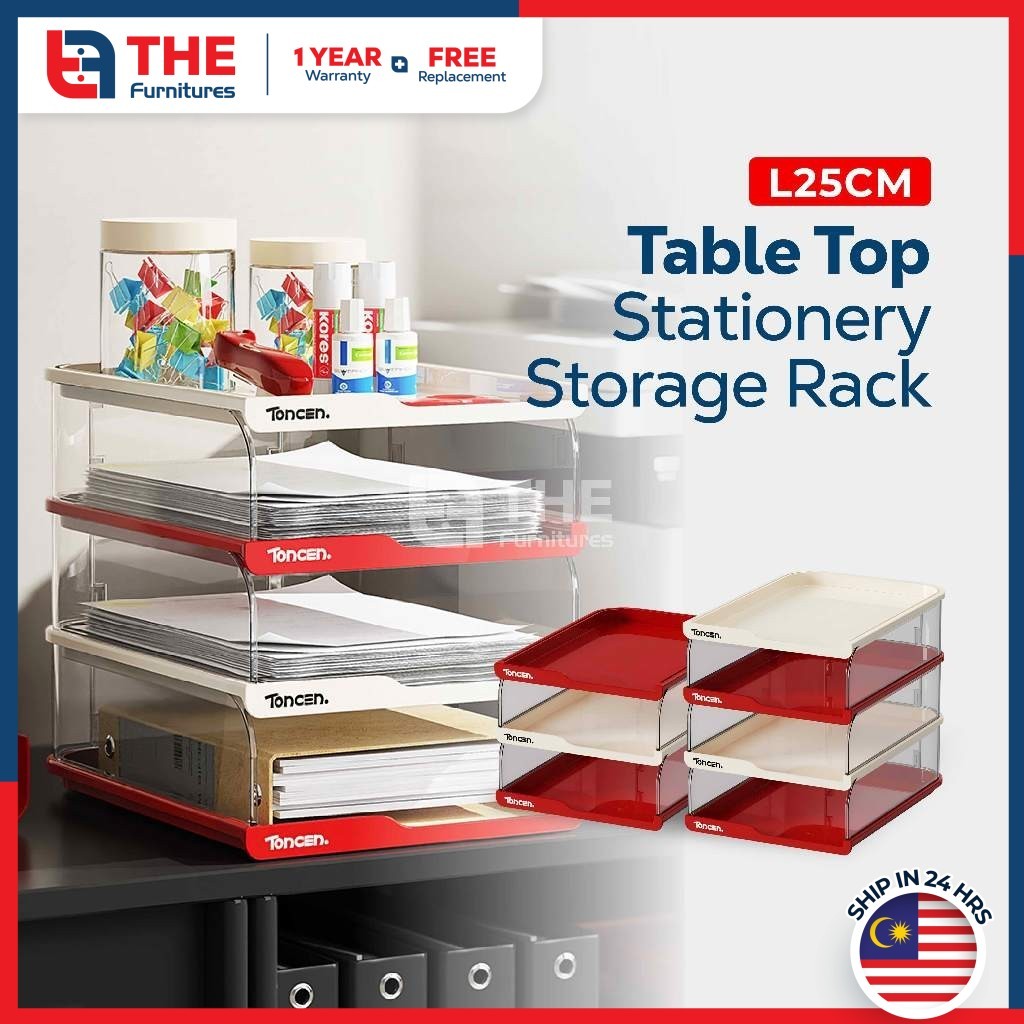 THE L25cm (3-4 Layers) Desktop Office File Storage Rack Paper Document ...