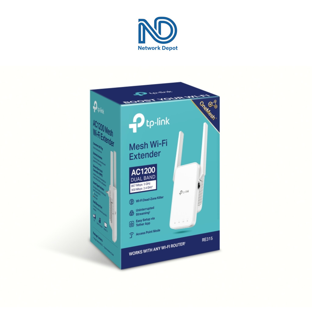 TP-Link RE315 AC1200 Mesh Wi-Fi Range Extender, Dual-Band, Works w/ any ...