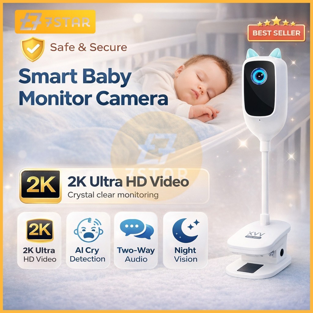 7Star 2K QHD Smart Baby Monitor Crying Sensor 150° Ultra Wide Angle ...