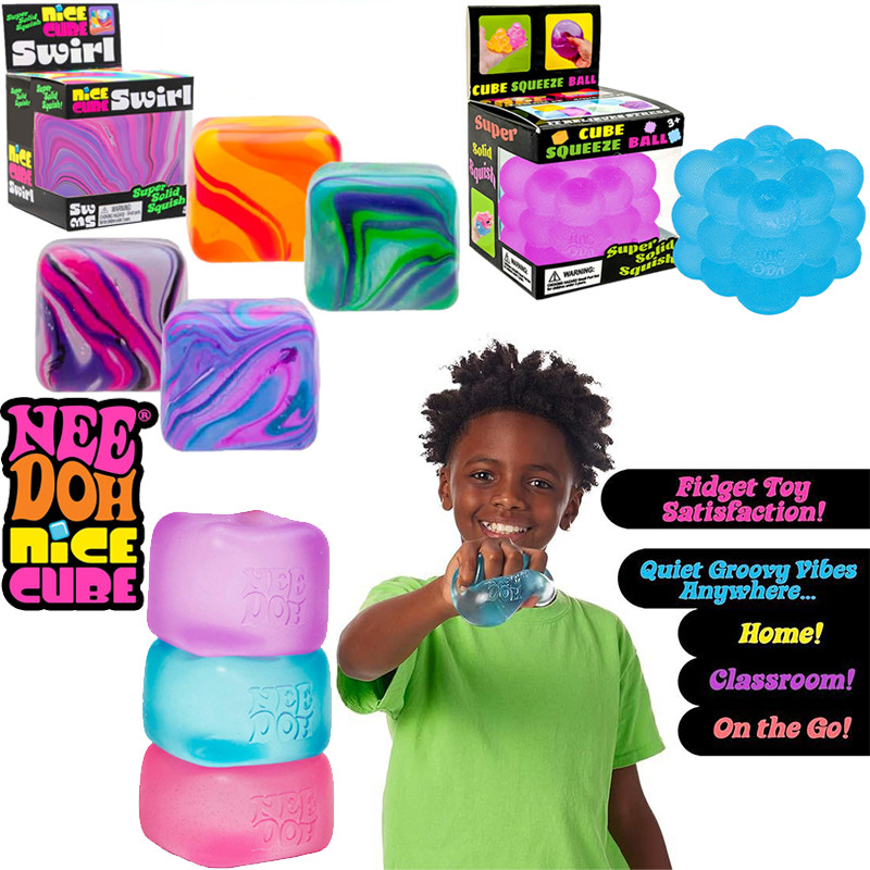 Needoh Nice Cube Squishy Fidget Toy Schylling Stress Relieve Calming 