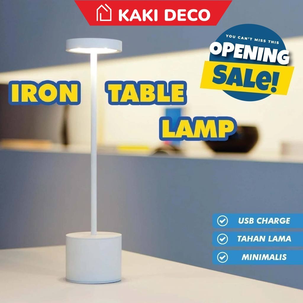 Kakideco LED Cordless Iron Table Lamps 3 Color Changeable & Dining ...