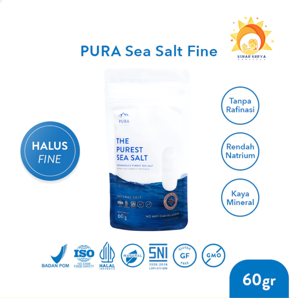 PURA sea salt PURA pure sea salt - fine salt 60g | Shopee Malaysia