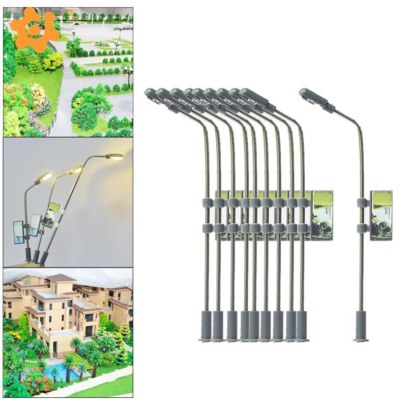 [utruiut0k] Set of 10 Mini Miniature Train Scenery LED Light Lawn ...