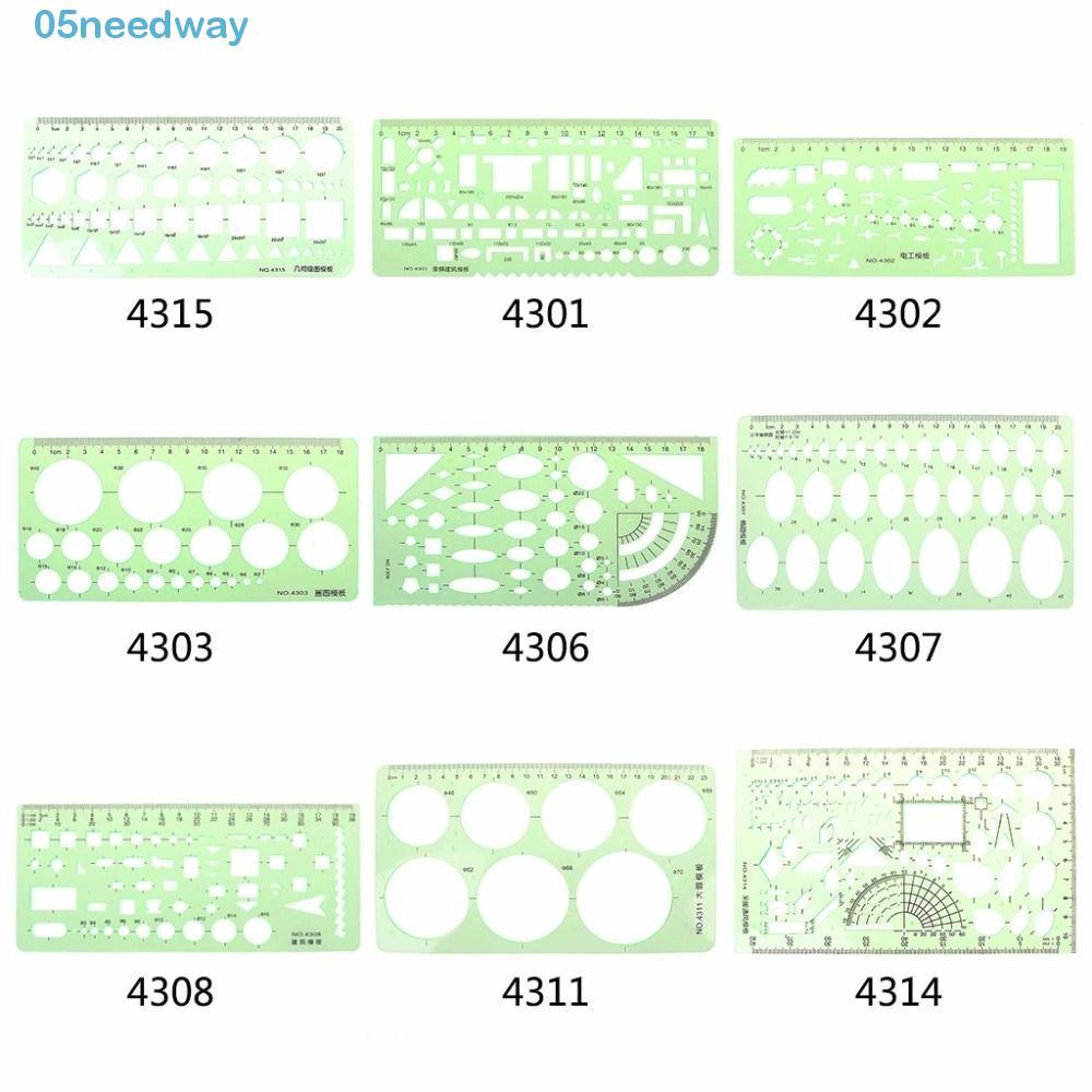 NEEDWAY Template Ruler Plastic Office Supplies Measuring Tool Circles ...