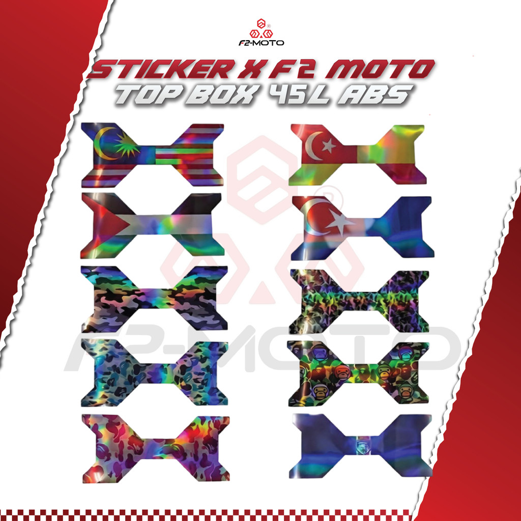 Sticker X F2 Moto Top box 45L ABS | Shopee Malaysia
