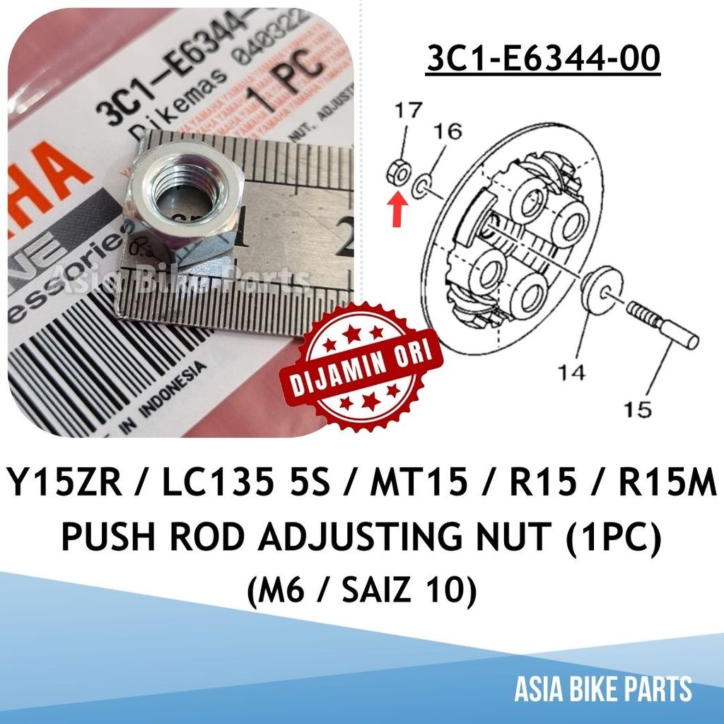 Yamaha Original Y15ZR / LC135 5 Speed 5S / MT15 / R15 / R15M Clutch ...