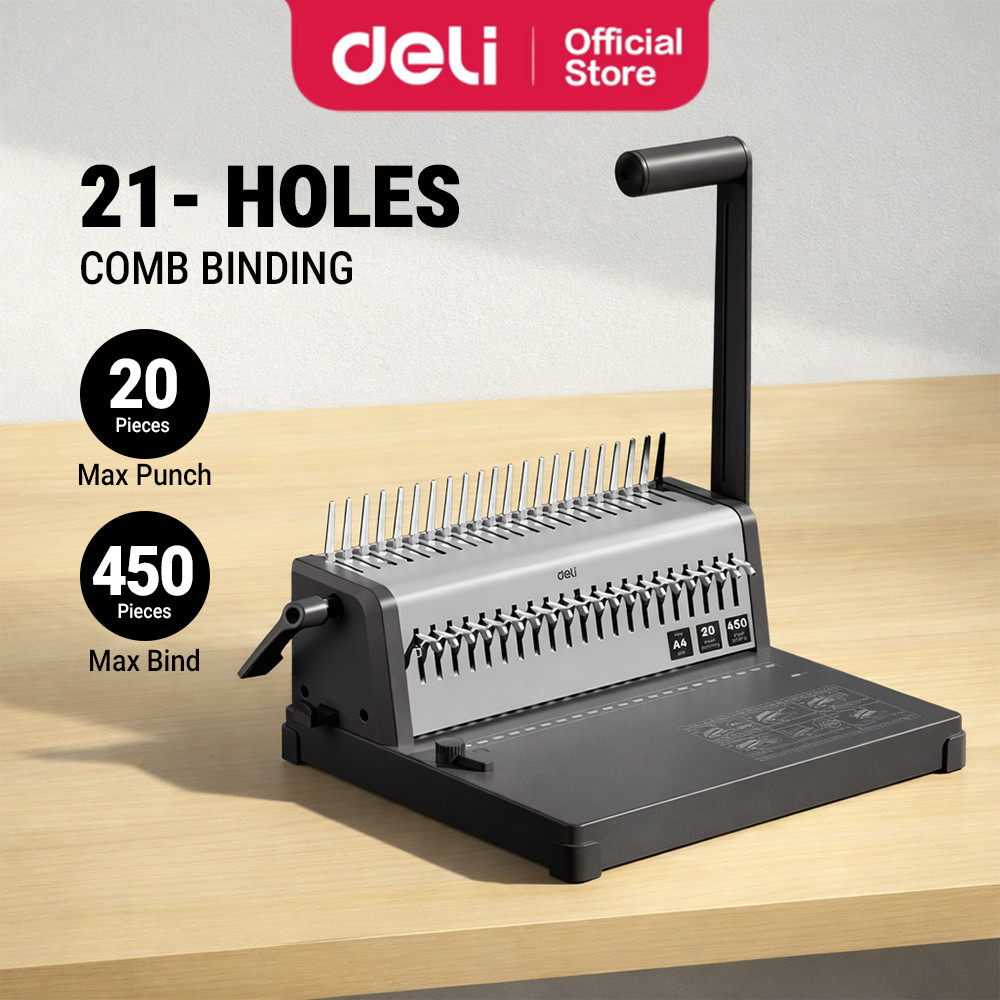 Deli Comb Binding Machine A4/A5 Size 21 Hole Binder Machine Book ...