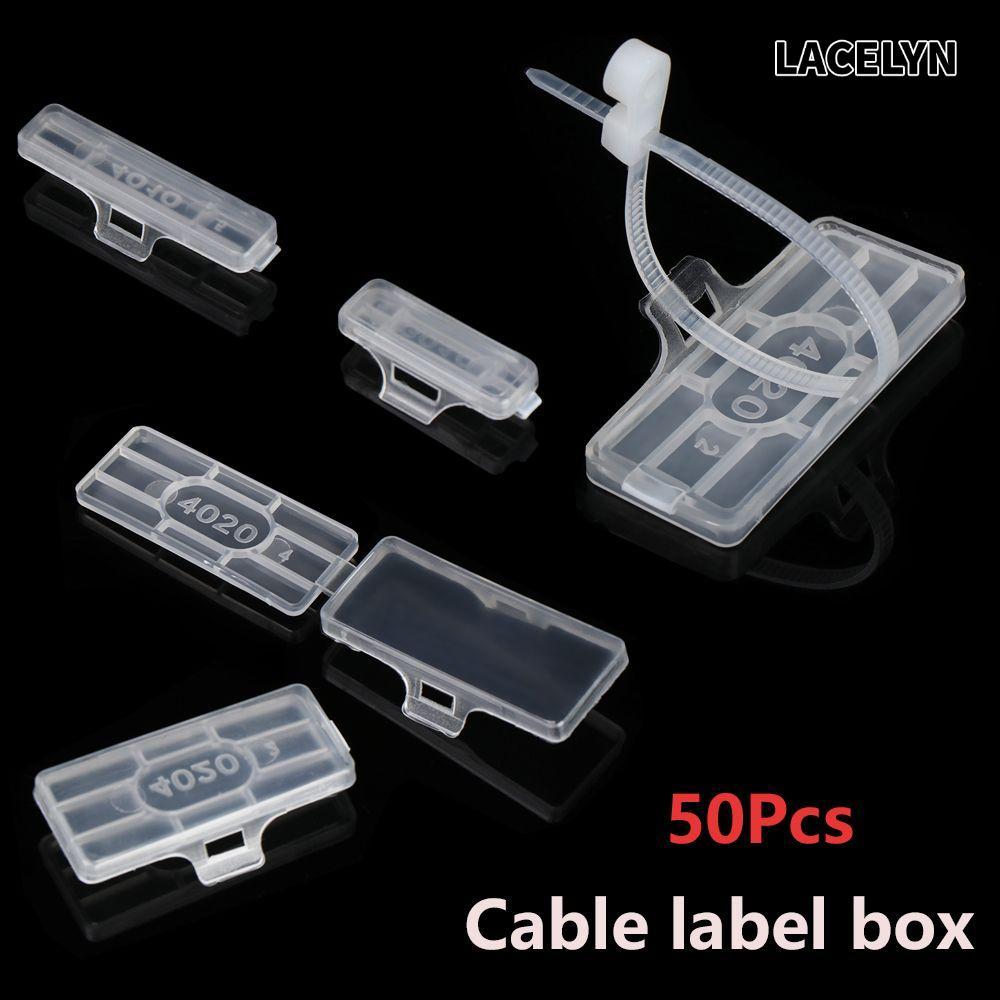 LACELYN 50Pcs Cable Labels Waterproof Transparent Cable Tie Display ...
