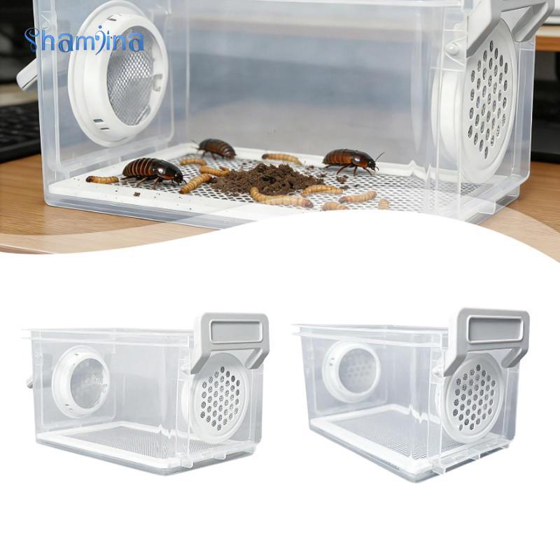 [Shamjina] Mini Crickets Feeding Box Plastic Terrarium Cage Animal ...