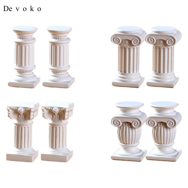 Devoko Elegant Resin Roman Pillar Statues Mini Decorative Sculpture ...