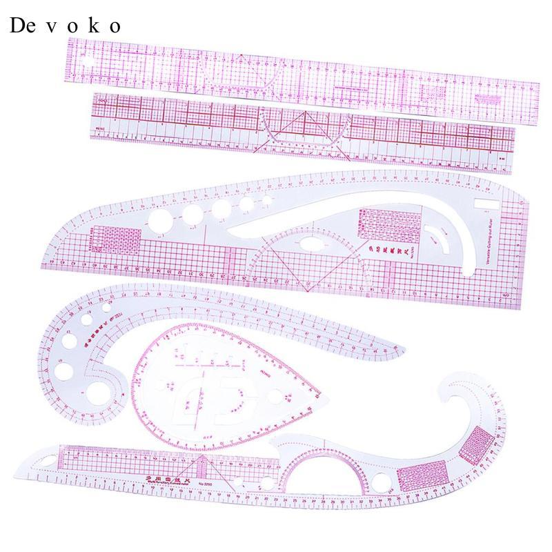 [Devoko] Clothes Fashion Ruler, 6Pcs French Metric Ruler Plastic Curve ...
