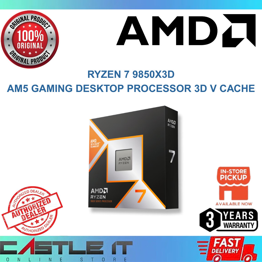 AMD Ryzen 7 9850X3D Processor AM5 3D V Cache Gaming CPU Combo Options ...
