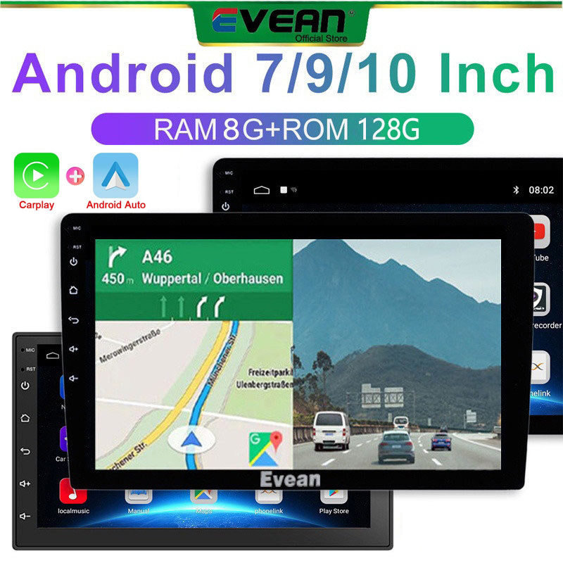 [8G RAM+128G ROM ]7/9/10 inch Double 2Din Android Car Radio Multimedia ...