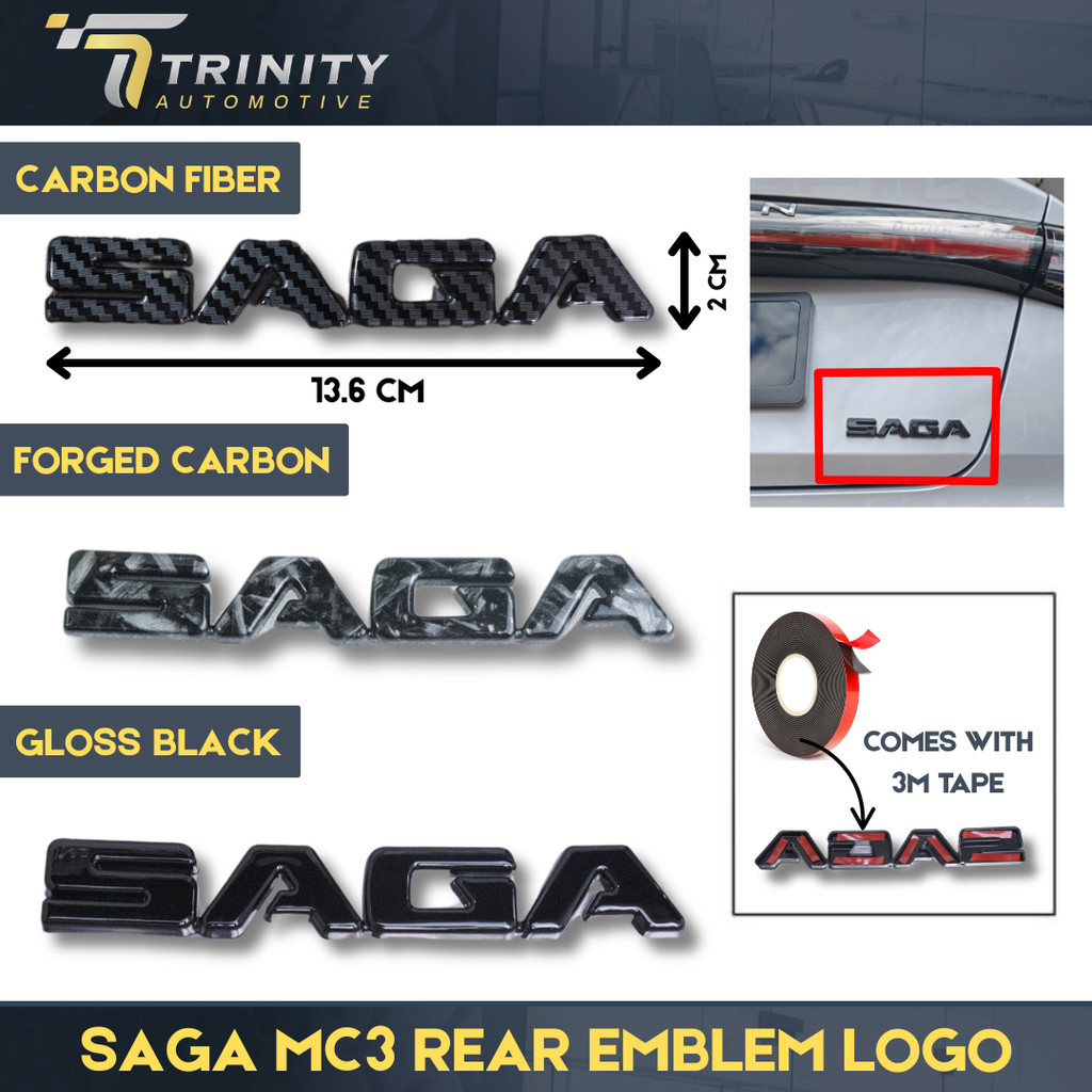 PROTON SAGA MC3 2025 - 2026 Carbon Fiber Gloss Black Forged carbon ...