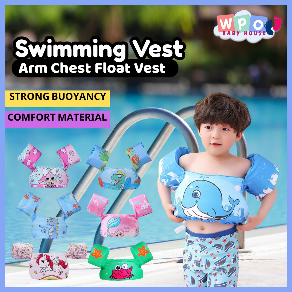 Kids Inflatable Swimming Arm Chest Float Vest Baby Swim Trainer Safety ...