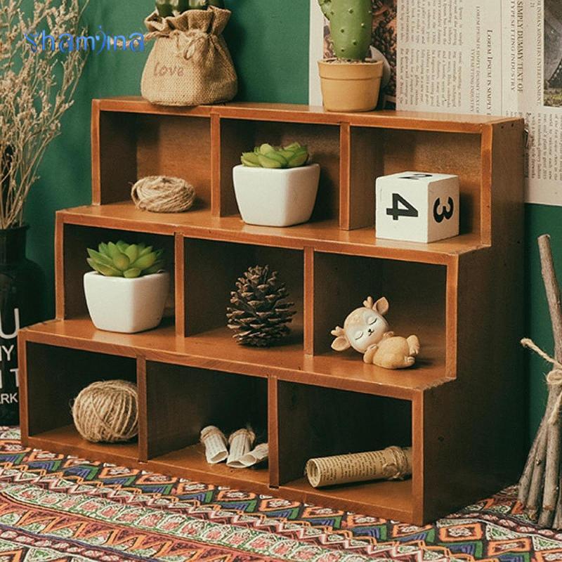 [Shamjina] Wooden Ladder Grid Holder, Rustic Practical Stable Floating ...