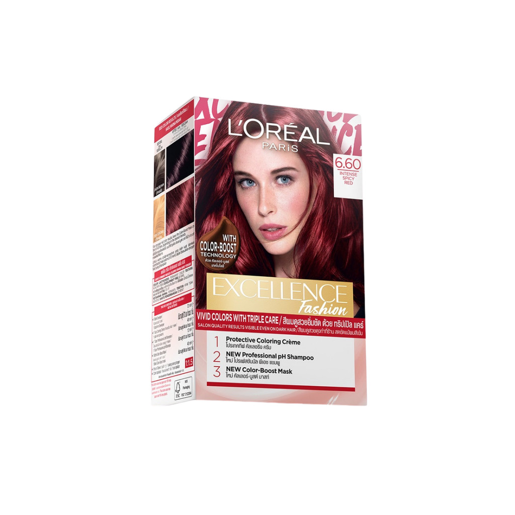 Loreal Excellence Fashion Hair Colour Intense Red 6.60 | Shopee Malaysia