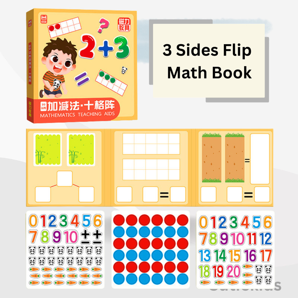 Magnetic Mathematic Book 3 In 1 Numbers Learning Board Kids Children ...