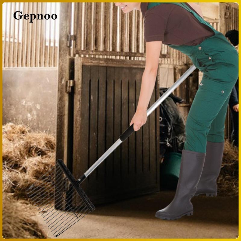 [Gepnoo] Equestrian Manure Fork, Farm Garden Grass Hay Portable ...