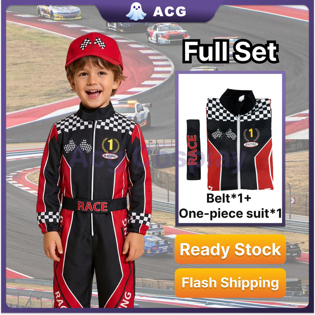 Full Set Car Racing Costume for Kids Boy Girl Career Day Racer Jumpsuit ...