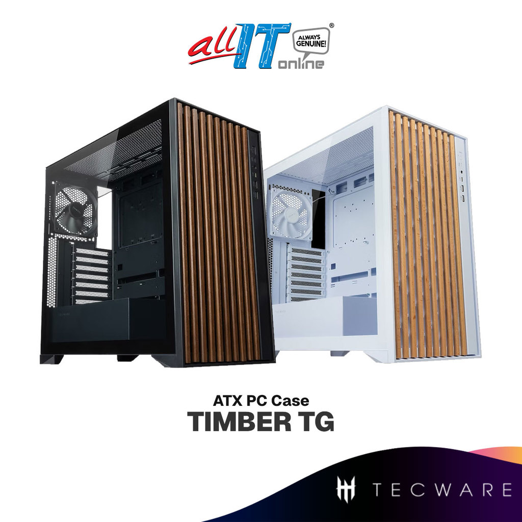 Tecware Timber TG ATX Desktop PC Casing | 4x120mm Fans | Tempered Glass ...
