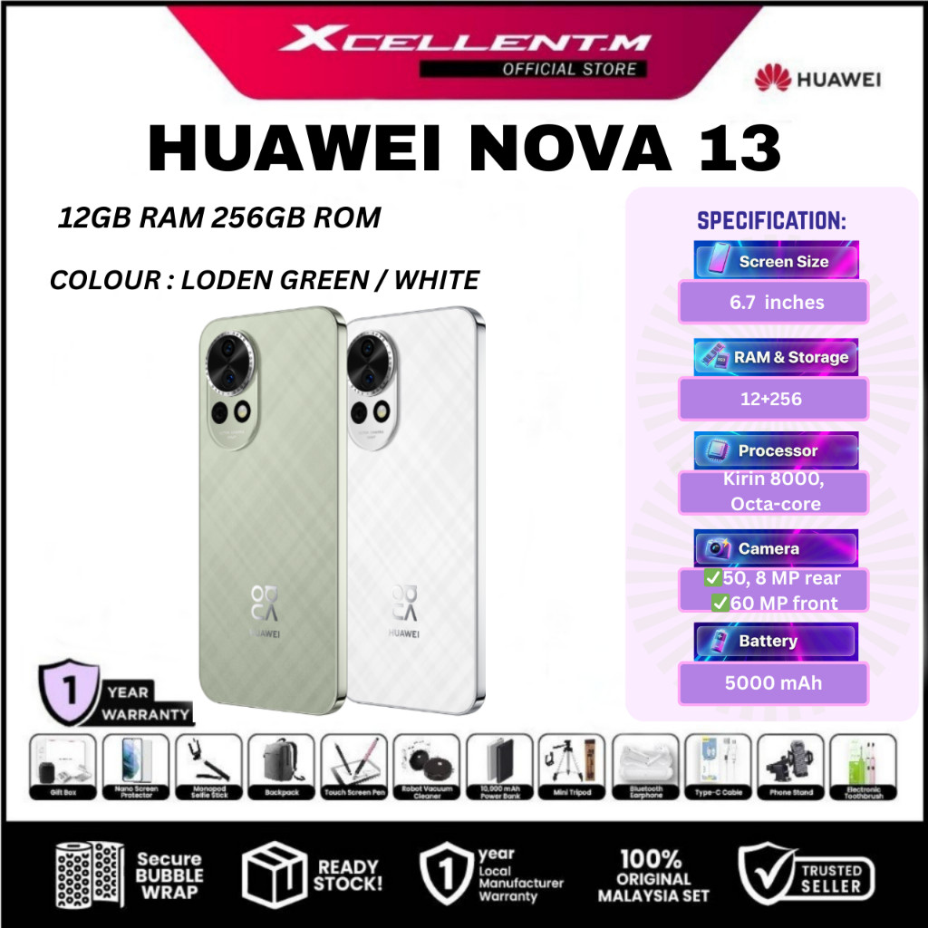HUAWEI Nova 13 [12GB RAM 256GB ROM] - Original HUAWEI Malaysia