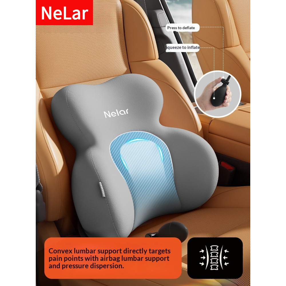 【NeLar】Ergonomic Car Lumbar Support Pillow for Driver Seat | Memory ...