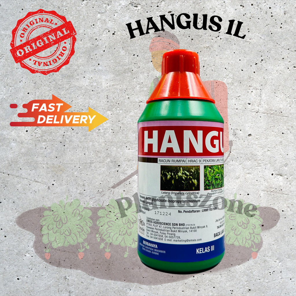 1L HANGUS Glyphosate 41% Weed Killer (Racun Rumput Lalang/Ubat rumput ...