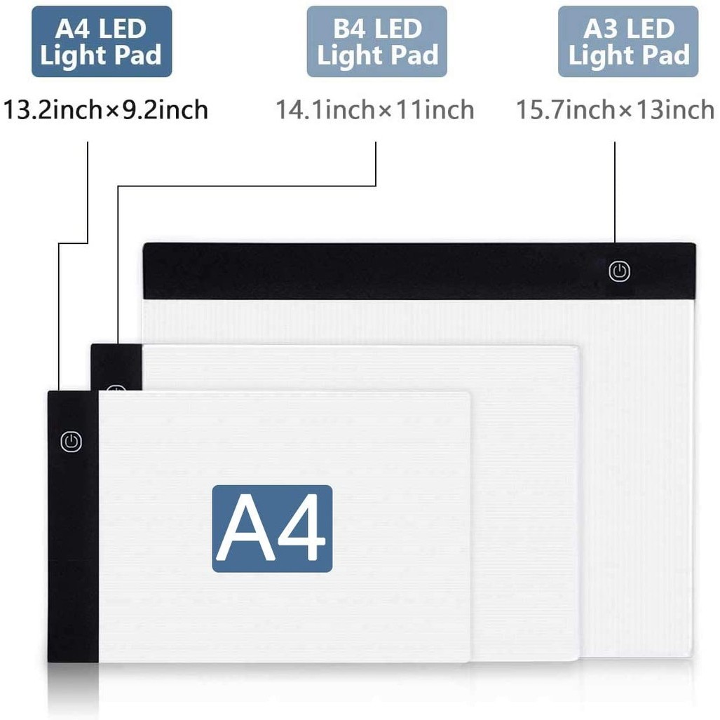 A4 Portable LED Light Box Trace, Light Pad USB Power LED Artcraft ...