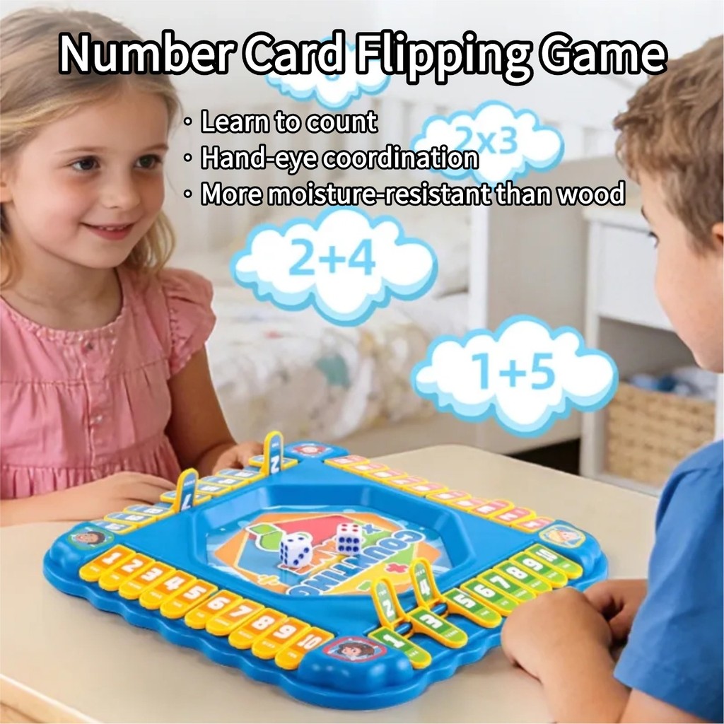 Number Flipping Card Game Toy Board Games Educational Toys Interactive ...