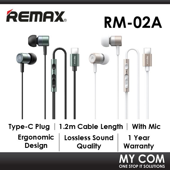 Remax RM-02a Type-C Magic Series Music Call Wired Earphones With ...