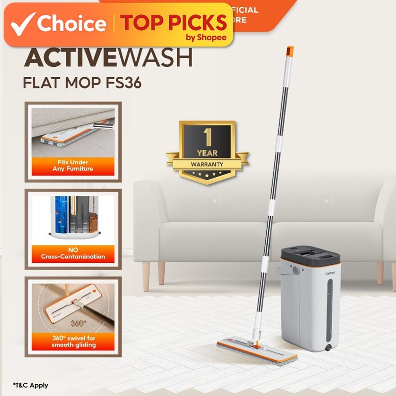 Original Corvan FS36 Premium Clean Water Floor Mop | Clean/Dirty Water ...