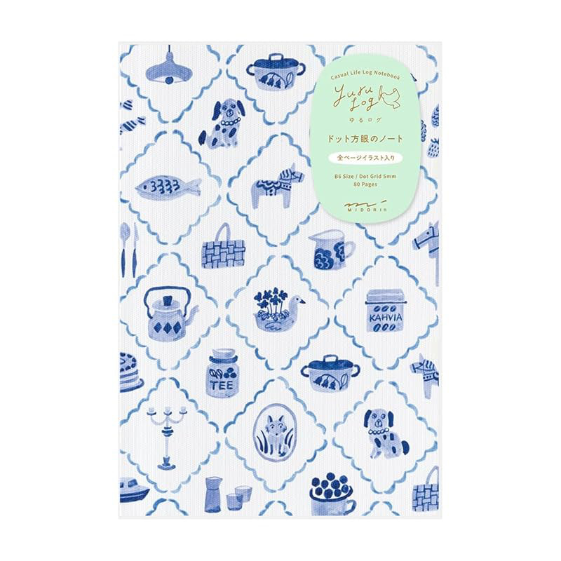 Midori Notebook Yuru Log B6 Blue Scandinavian Pattern 15365006 | Shopee ...
