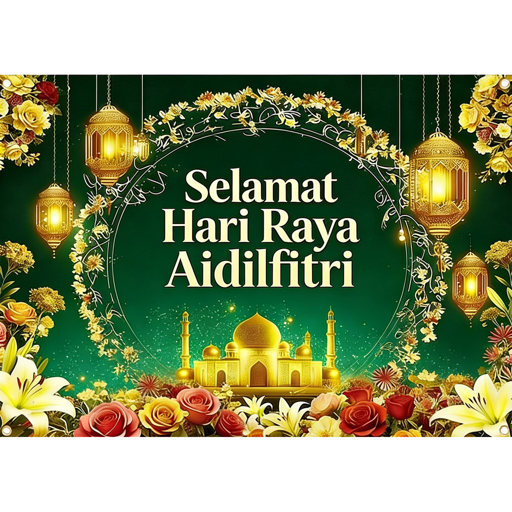 Selamat Hari Raya Aidilfitri Decorations Backdrop Banner Muslim Ramadan ...