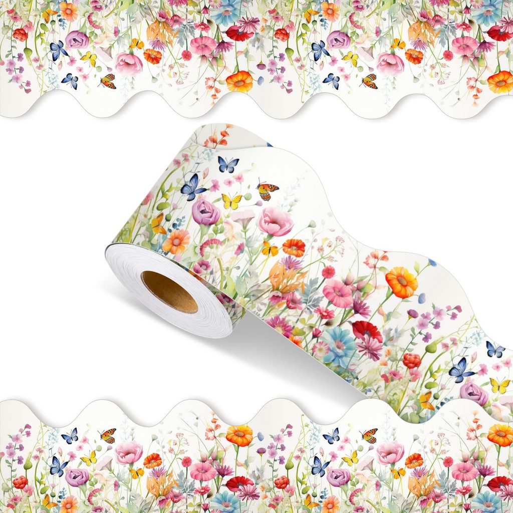 10m/Roll Border Decorative Sticker Self Adhesive Flowers Black Board ...