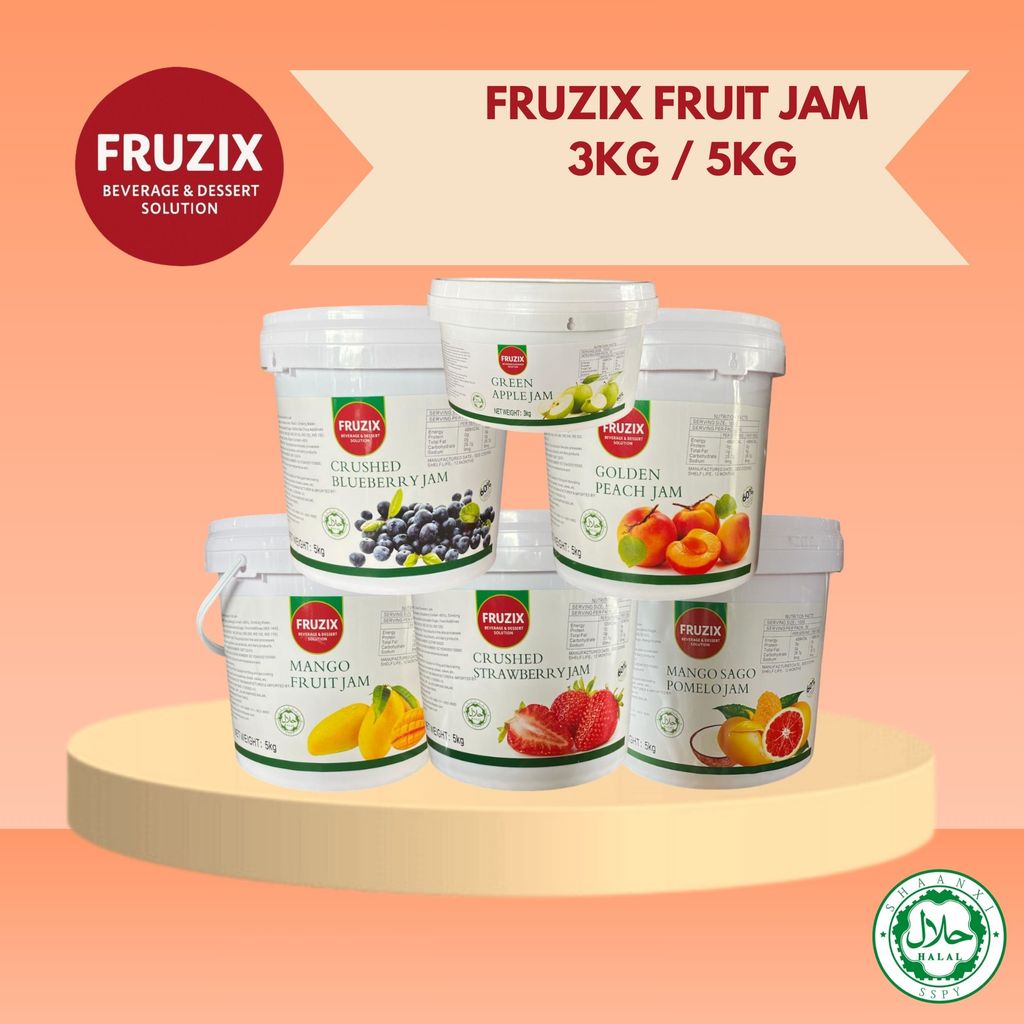 FRUZIX JAM BUAH 3KG / 5KG - STRAWBERRY / MANGO / BLUEBERRY / MANGO SAGO ...