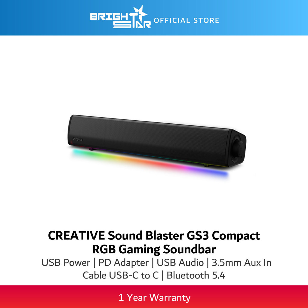 CREATIVE Sound Blaster GS3 Compact RGB Gaming Soundbar | Shopee Malaysia