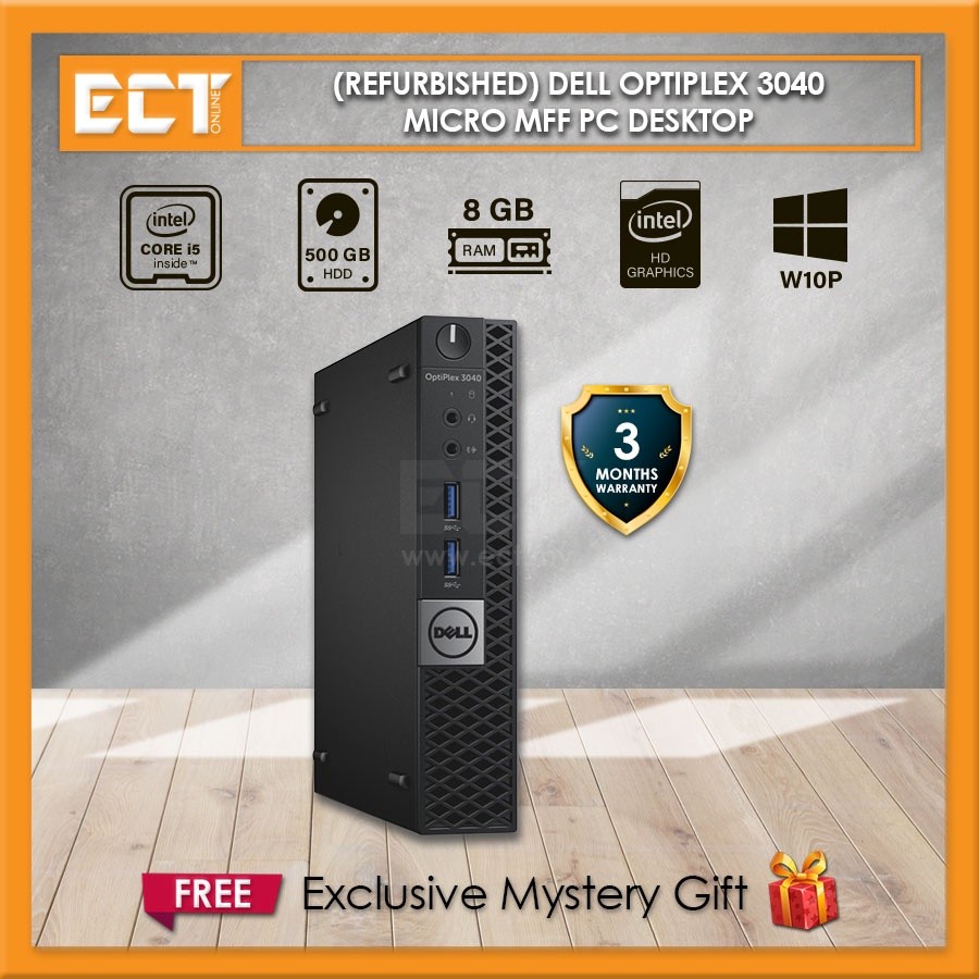 (Refurbished) Dell Optiplex 3040 Micro MFF PC Desktop (i5-6500T 3.10Ghz ...