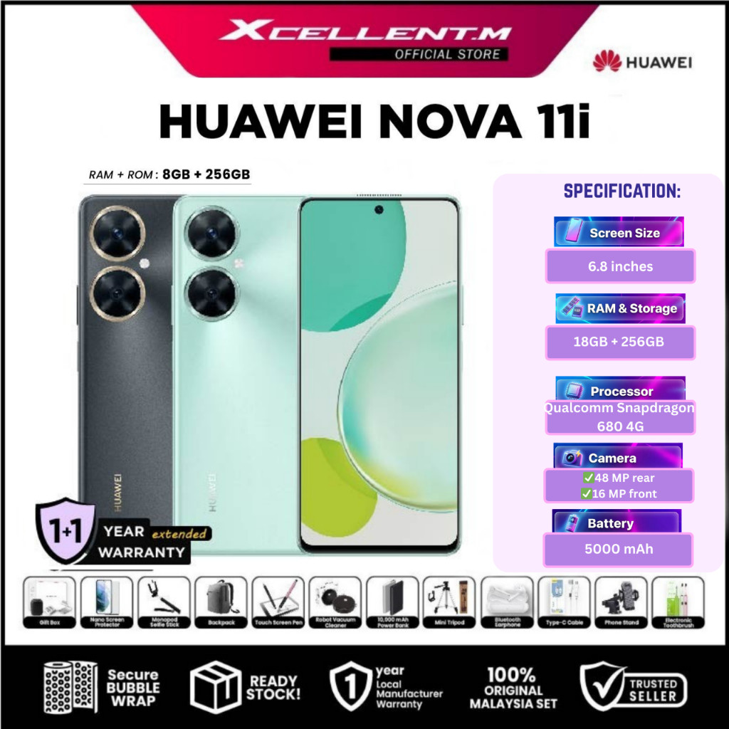 HUAWEI Nova 11i [8GB RAM 256GB ROM] - Original HUAWEI Malaysia