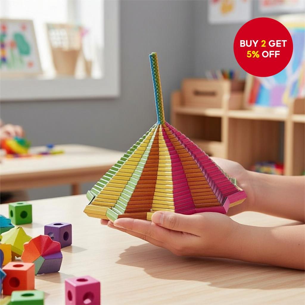 3D Printed Fidget Toy, Hexagonal Spiral with Handle, Expandable Fractal ...