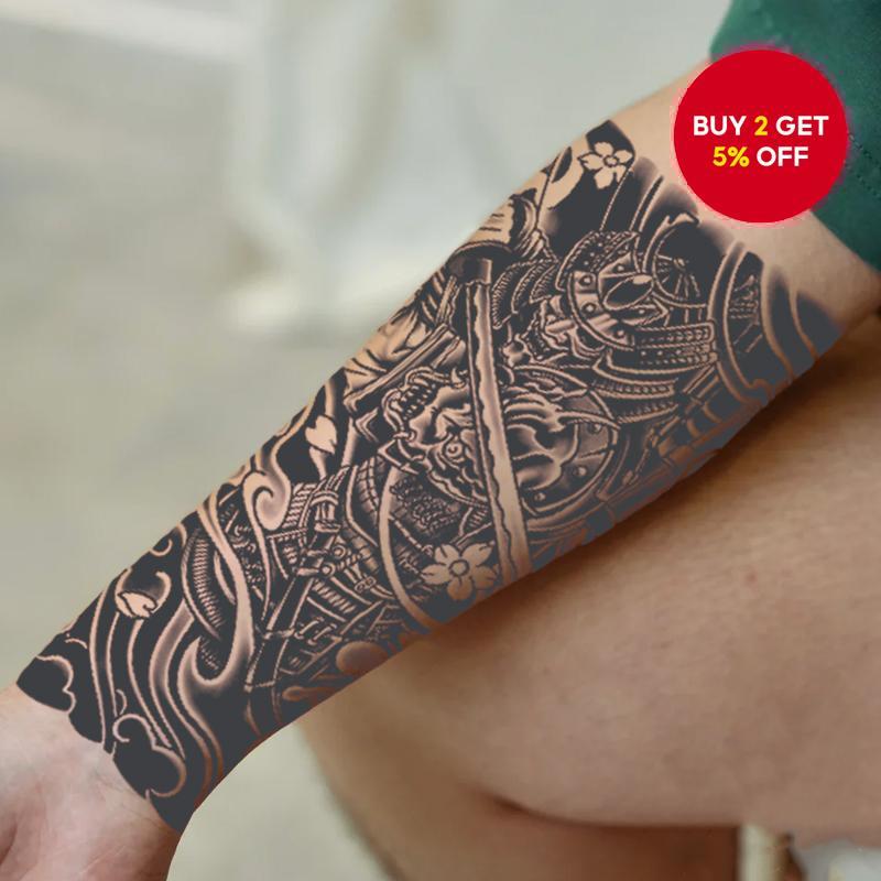 New Japanese Samurai Herbal Tattoo Sticker, Waterproof Temporary Fake ...