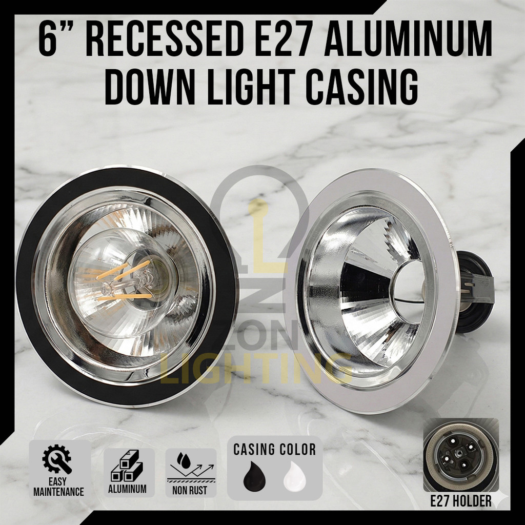 6-inch E27 LED Down Light/Ceiling Light [Recessed Type] Round Casing ...
