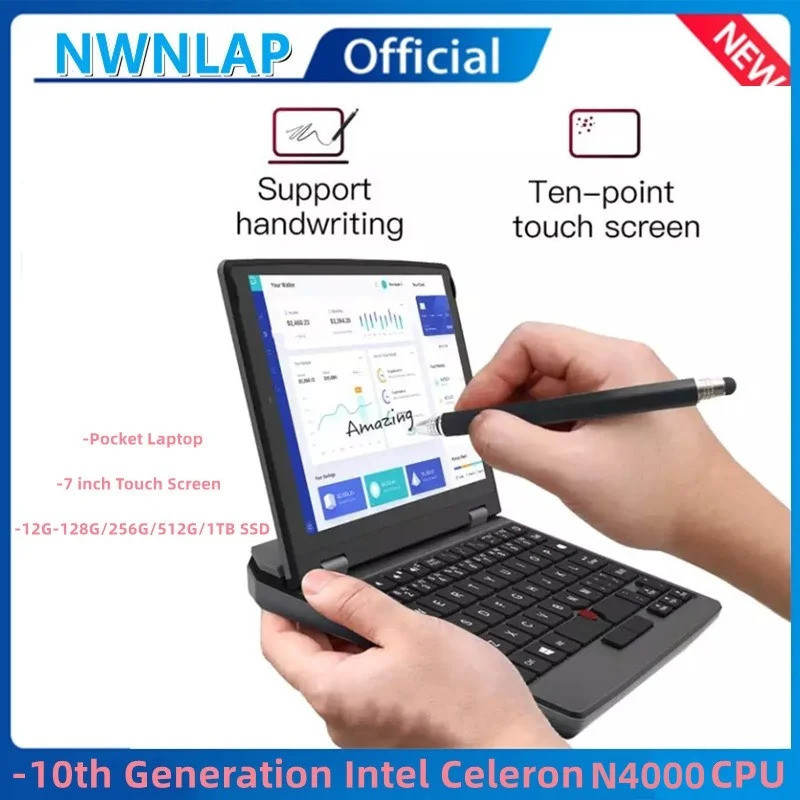 7 Inci Mini Laptop N4000 Notebook Ips Skrin Sentuh Netbook Mudah Alih ...