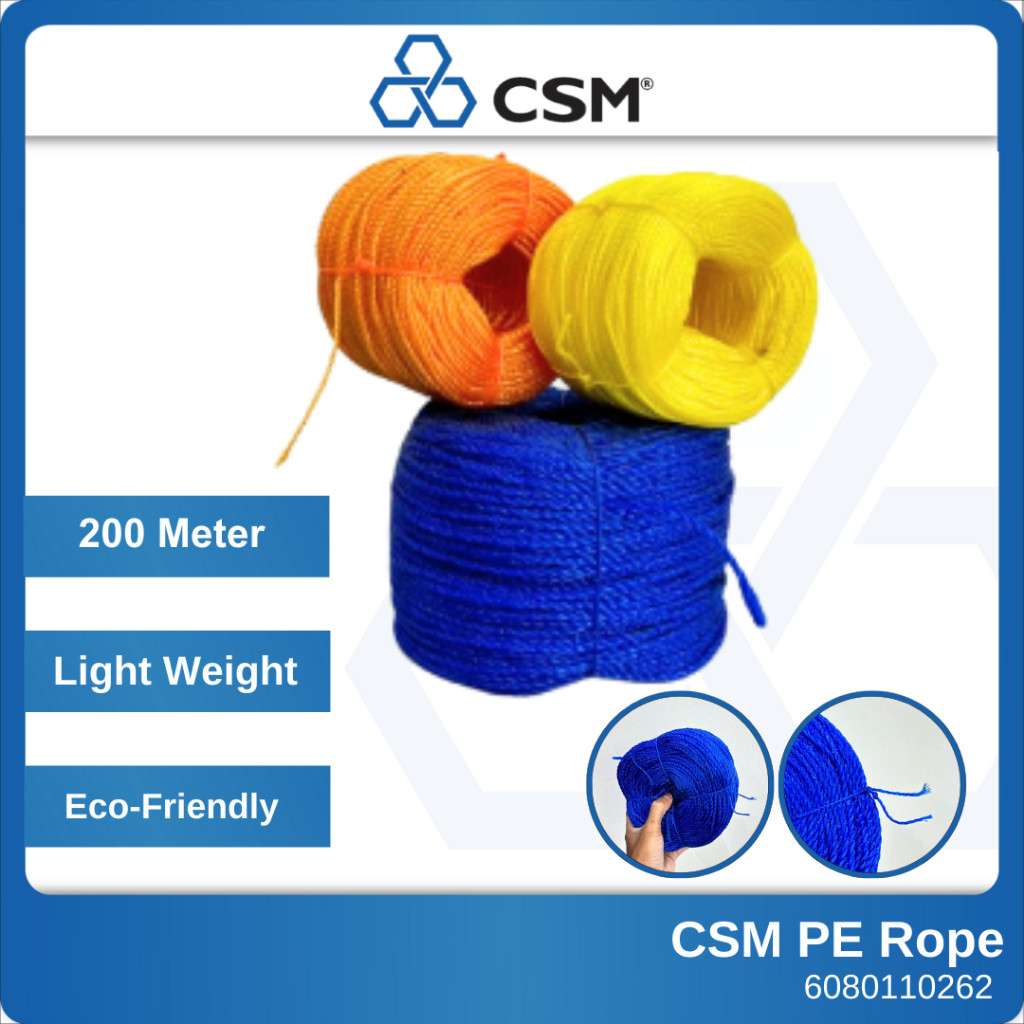 CSM Pe Nylon Pe Rope Color / Twine 200 Meters Per Roll Tali Pe Warna ...